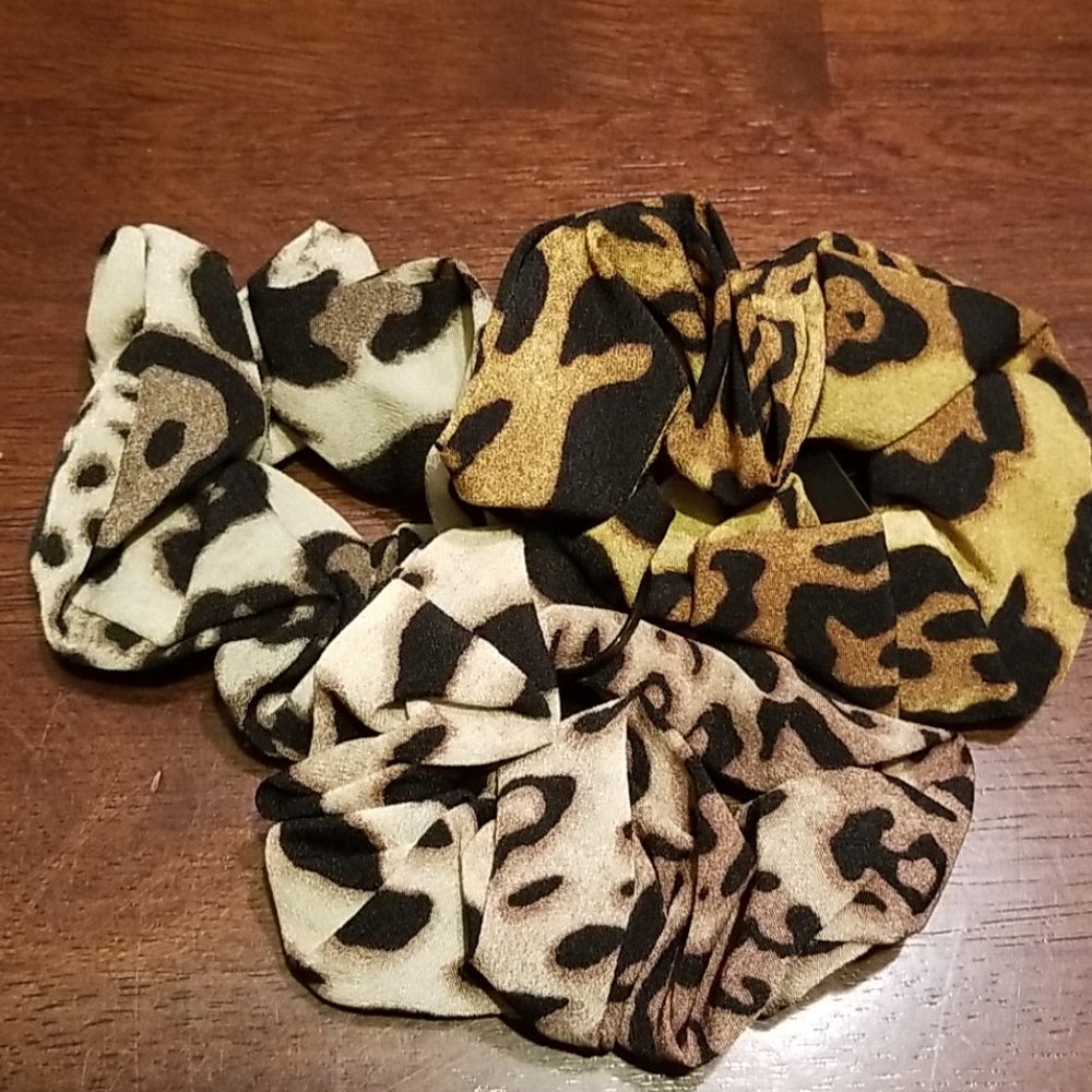 NWT 3 pack animal print scrunchies